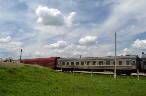 istock Wagons for solid-fuel rockets with climate control and support. The appearance of ordinary passenger cars and refrigerators. 1184540639