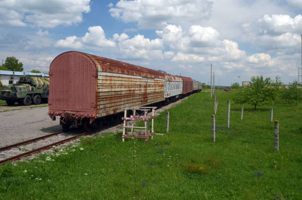 istock Wagons for solid-fuel rockets with climate control and support. The appearance of ordinary passenger cars and refrigerators. 1184540640