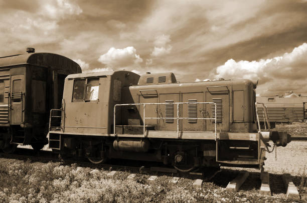 istock Wagons for solid-fuel rockets with climate control and support. The appearance of ordinary passenger cars and refrigerators. 1184540714