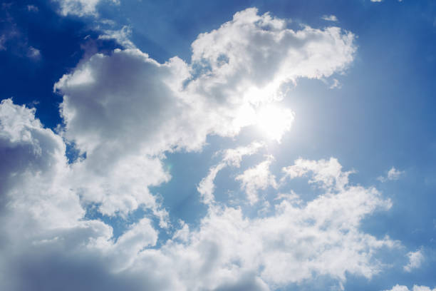 istock Air clouds in the blue sky. 1184551522