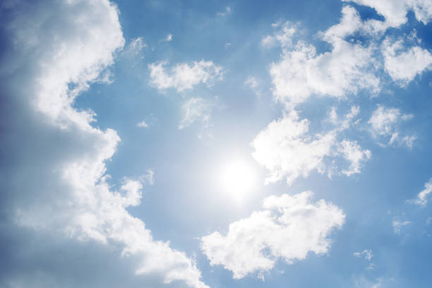 istock Air clouds in the blue sky. 1184551529