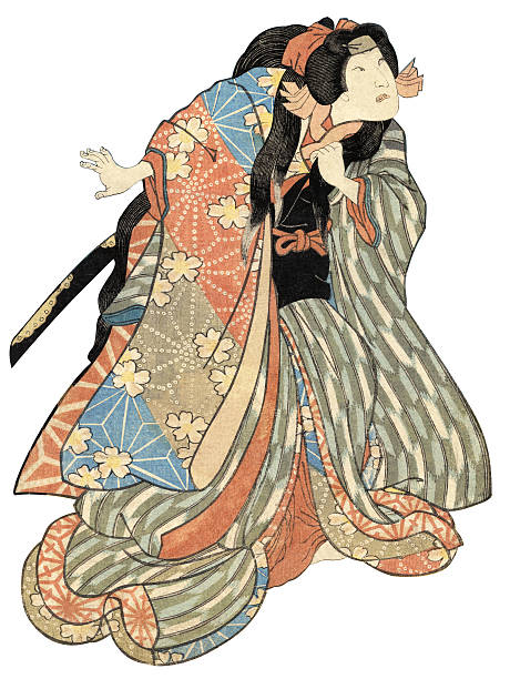 istock Japanese Woodblock Print Male Actor with Sword 118455586