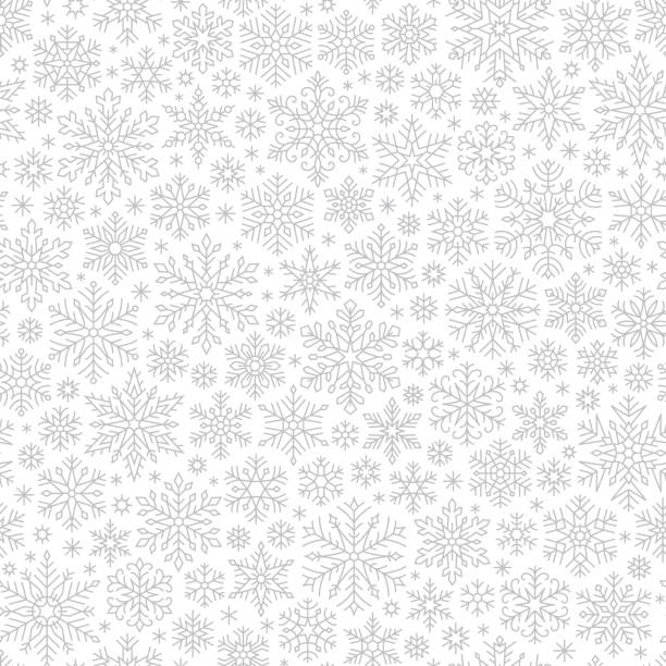 Snowflakes seamless pattern Square seamless pattern with snowflakes ice patterns stock illustrations
