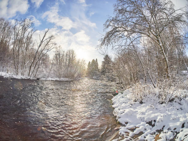 istock river in the winter. Russia 1184562541