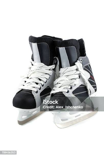 Schlittschuhe Isoliert Auf Weiß Stockfoto und mehr Bilder von Eishockey - Eishockey, Accessoires, Ausrüstung und Geräte
