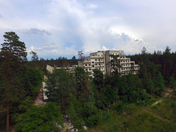 istock Ghost town in Eastern Europe (aerial drone image). 1184563549