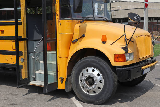 istock School bus in the parking lot 1184564810