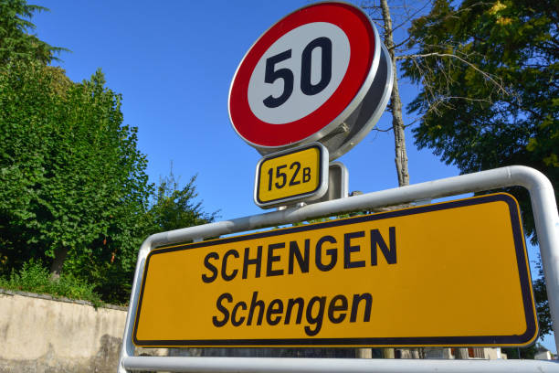 Luxembourg Schengen famous border town schengen agreement stock pictures, royalty-free photos & images