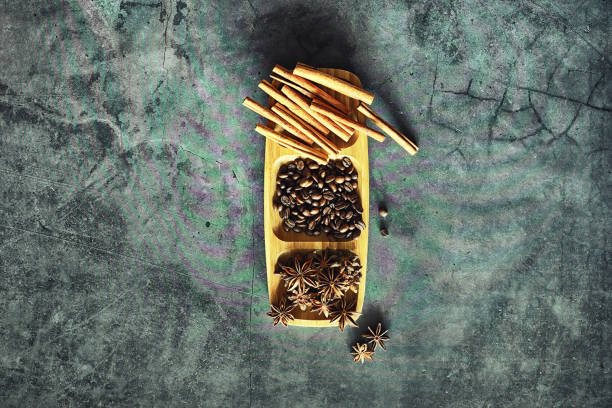 istock Spices for cooking. Cinnamon and anise. Pestle for spices. 1184567345