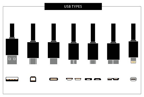 set of usb connectors