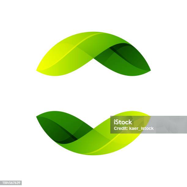 Ecology Sphere Logo Formed By Twisted Green Leaves Stock Illustration - Download Image Now
