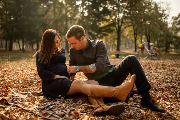 Young couple enjoying together in park