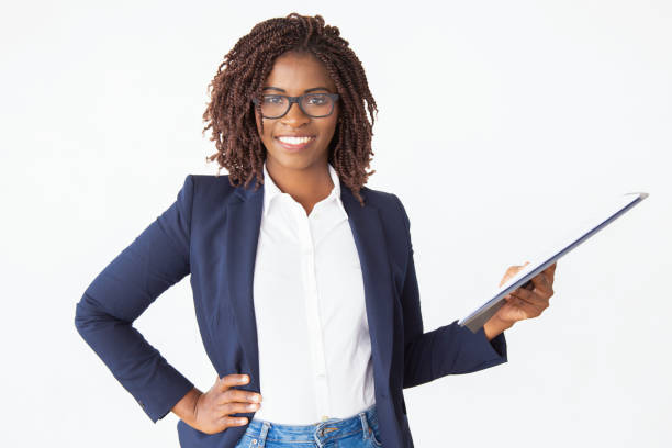 istock Positive confident legal expert holding documents 1184582281