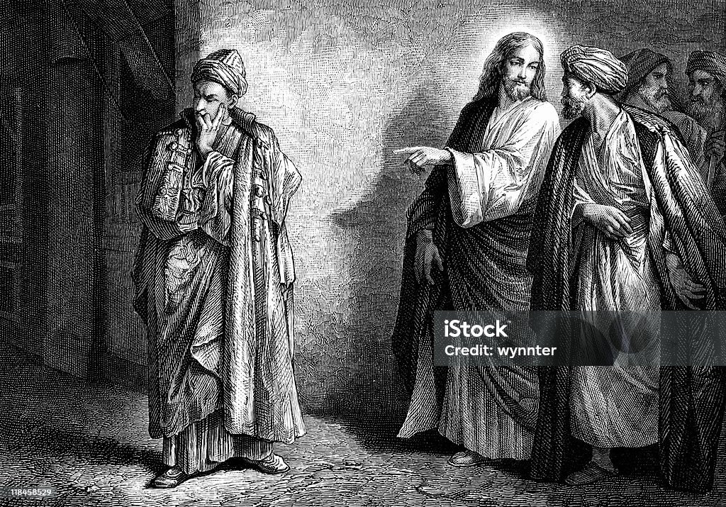Jesus Cristo diz parábola do homem rico - Royalty-free Cristianismo Ilustração de stock