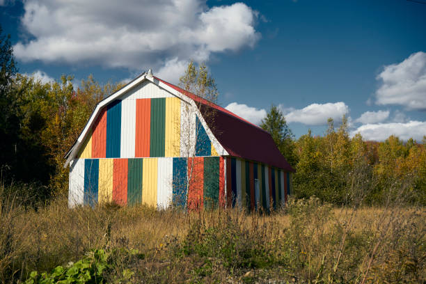 A barn that is out of the ordinary. stock photo