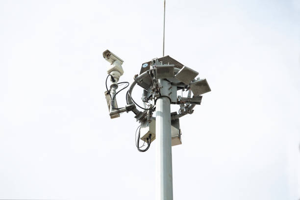 istock cctv camera Monitoring post 1184587700