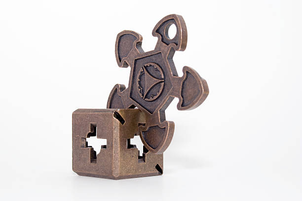 metal puzzle game stock photo