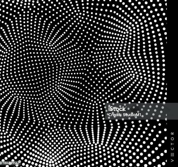 Array With Dynamic Particles 3d Grid Surface Abstract Background In ...