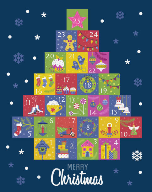 istock Christmas Advent Calendar with Xmas Day Numbers 1184590869