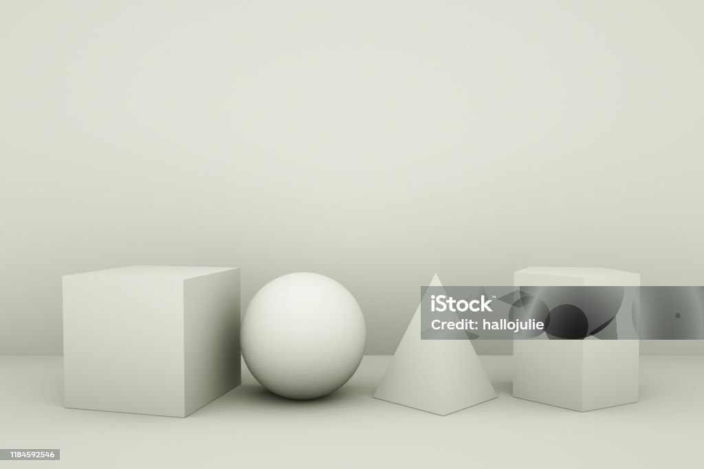 Realistic Shape Examples Realistic Detailed 3d Rendering White Basic Shapes Set Stock Photo ...