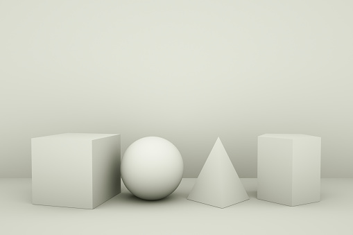 Realistic Shape Examples Realistic Detailed 3d Rendering White Basic Shapes Set Stock Photo ...