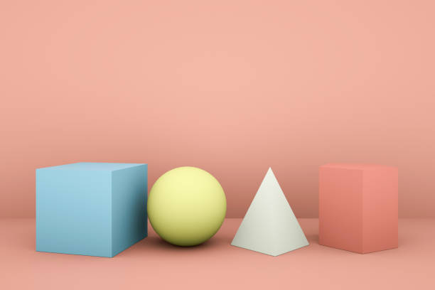 istock 3d render of geometric objects on a pink background 1184592588