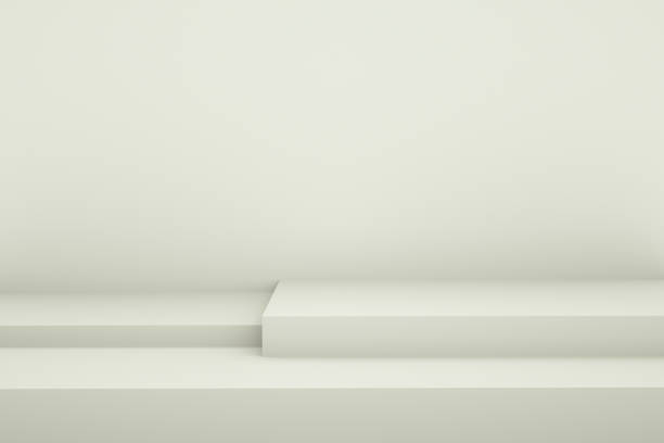 istock White display table simple rendering background wall, can be used for banner design items display background 1184592792