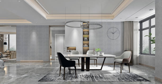 istock 3d render of dining room interior. 1184593489
