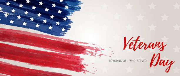 USA Veterans day banner vector art illustration