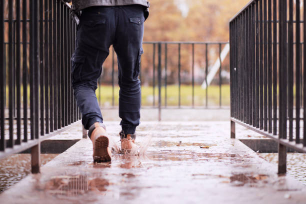 istock Autumn rainy park in October 1184595632