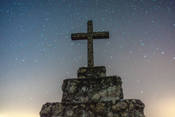 istock Night photograph with visible stars 1184597535