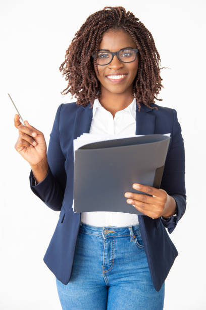 istock Happy confident business coach wearing glasses 1184600605