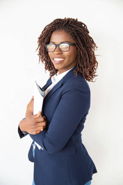 istock Happy positive accountant holding financial reports 1184601828