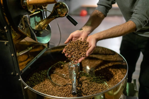 istock Control Of Roasted Coffee In Cooling Boiler 1184603921
