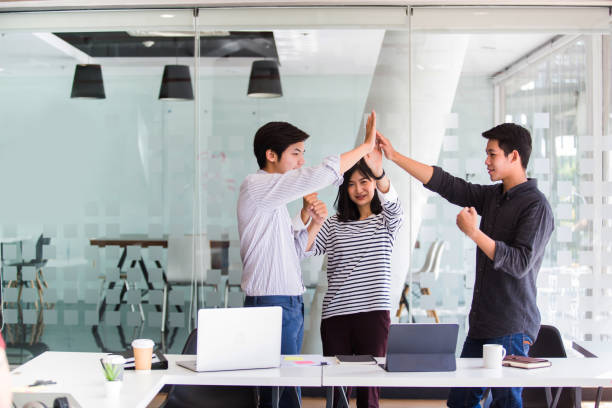 istock Asian student groups work together to research, work on classroom education 1184603937