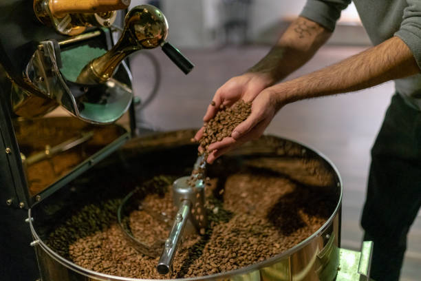 istock Control Of Roasted Coffee In Cooling Boiler 1184603989