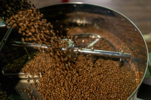 istock The moment when roasted coffee flows into the cooler boiler 1184604042