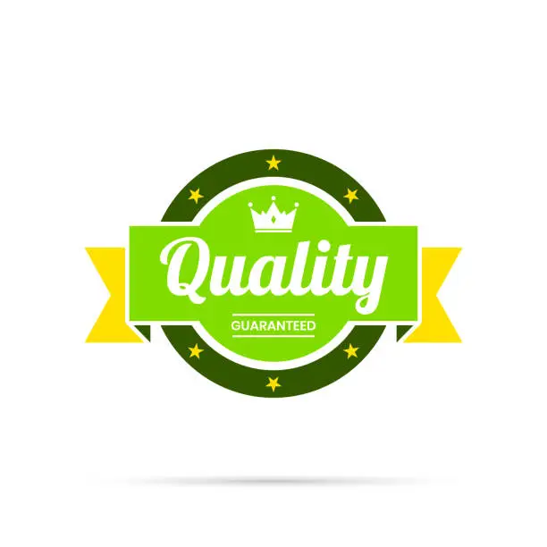 Vector illustration of Trendy Colorful Badge - Quality, Guaranteed