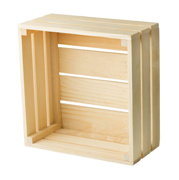 istock Wooden box isolated on white background 1184607009