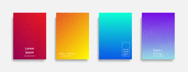 Vector illustration of Minimal covers design. colorful line design.