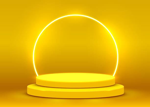 istock Stage Podium Scene for Award Ceremony illuminated with spotlight. Award ceremony concept. Stage backdrop. 1184609634
