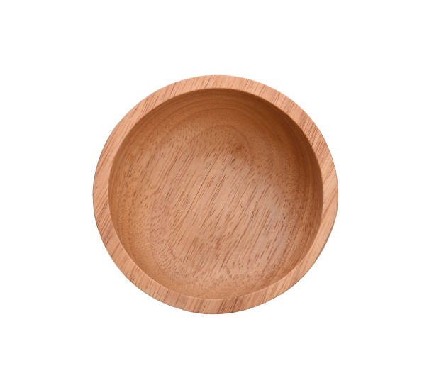 istock Wooden bowl isolated on white background 1184609651