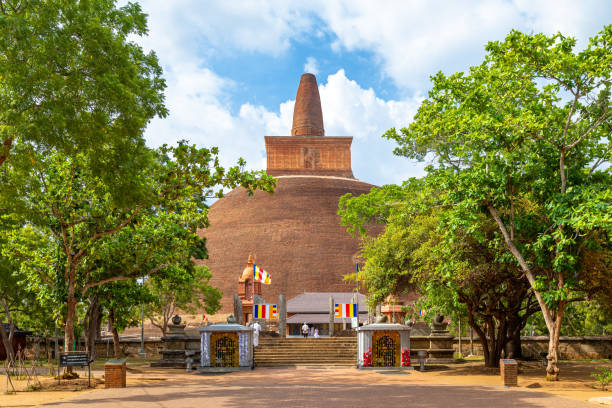 The ancient stupa in Polonnaruwa ,Sri lanka . Abhayagiri Dagoba in Anuradhapura, Sri Lanka anuradhapura stock pictures, royalty-free photos & images