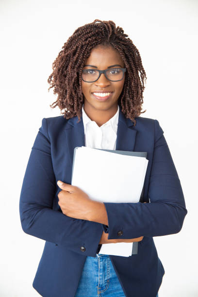 istock Cheerful smart intern wearing glasses 1184610959