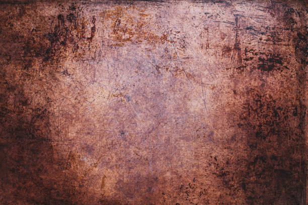 istock Scratched Grunge Copper Background with Vignetting 1184618768