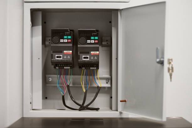 istock Ventilation control switch in office. Automatically operated electrical switch in fuse box. Ventilation speed control. Fresh air supply to room 1184620059