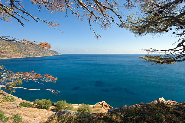 Sea and mountain in crete