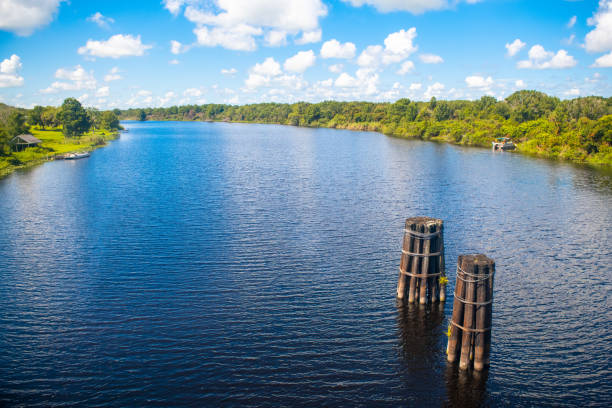 река или водный путь во флориде, сша - florida state стоковые фото и изображения