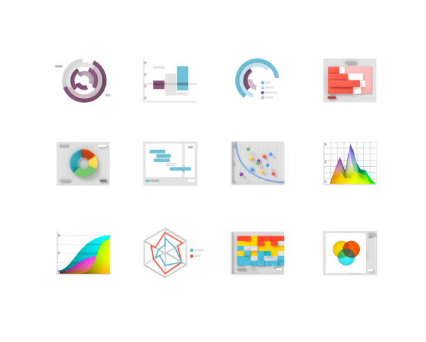 Charts and Graphs Icons Charts and graphs icon including venn diagram, donut chart, pie chart, radar chart, etc. spreadsheet photos stock pictures, royalty-free photos & images