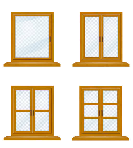 istock closed wooden window with transparent glass for design vector illustration 1184626426